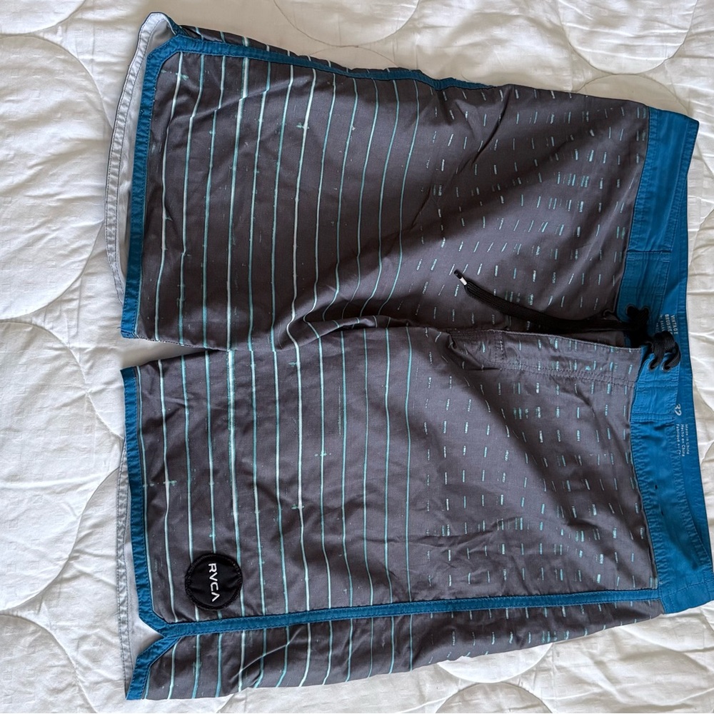 RVCA Gray and Blue Board Shorts